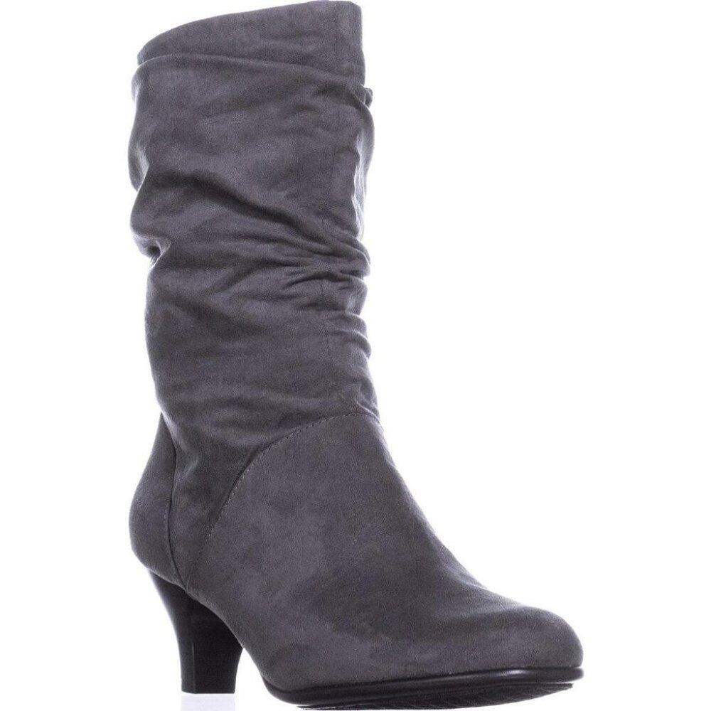 Aerosoles Gray Suede Mid-calf Slouch Boots, Size 7 - Picture 2 of 12